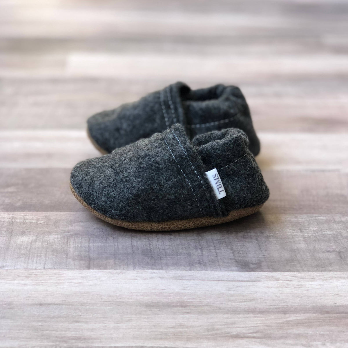 Charcoal Felt Moccasins