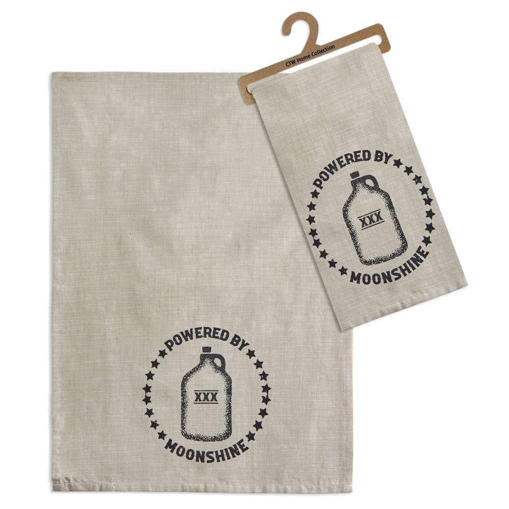 Powered By Moonshine Tea Towel