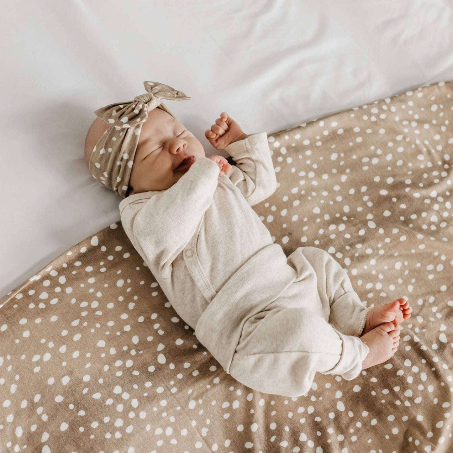 Knit Headband Bow - Fawn