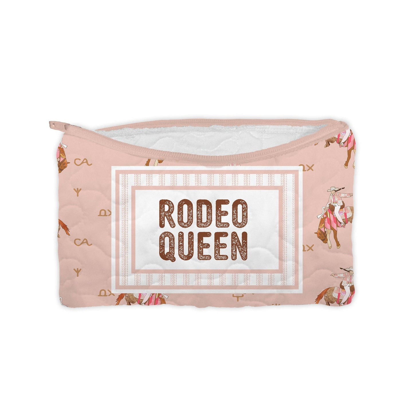 "Rodeo Queen" Rose Quilted Makeup Bag