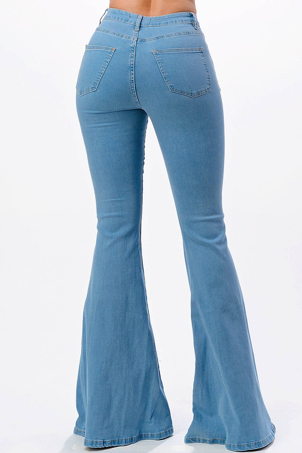 Button Front Flare Denim Jeans