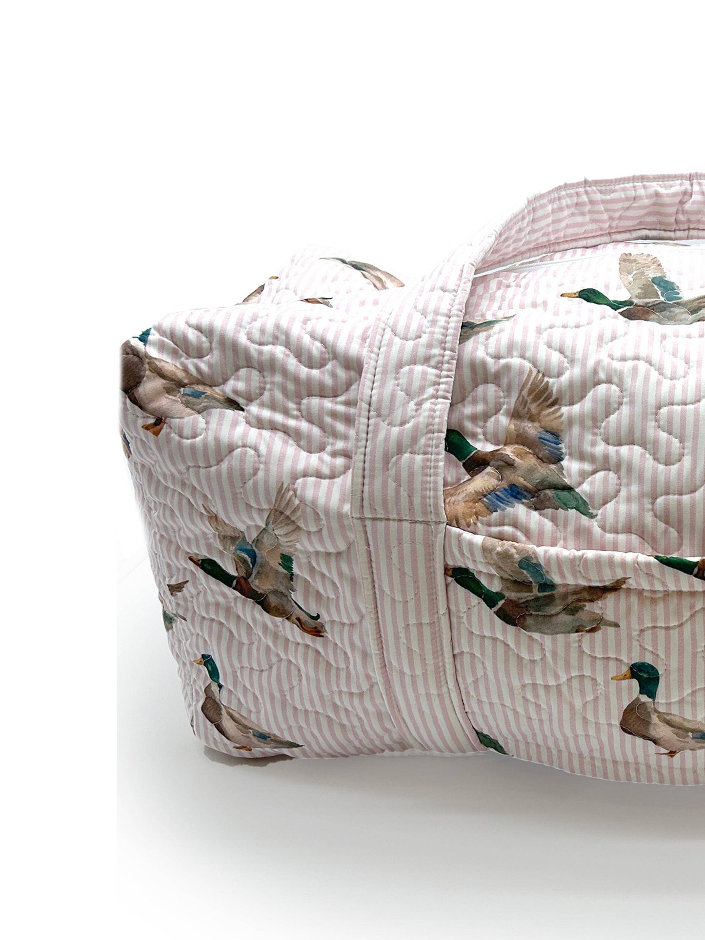 Mallory Ducks Pink Quilted Weekender Duffle Bag
