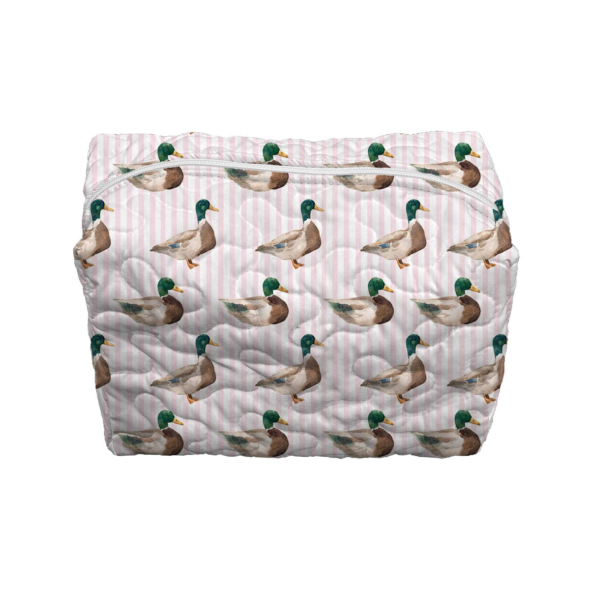 Mallory Ducks Icon Pink Quilted Makeup Bag