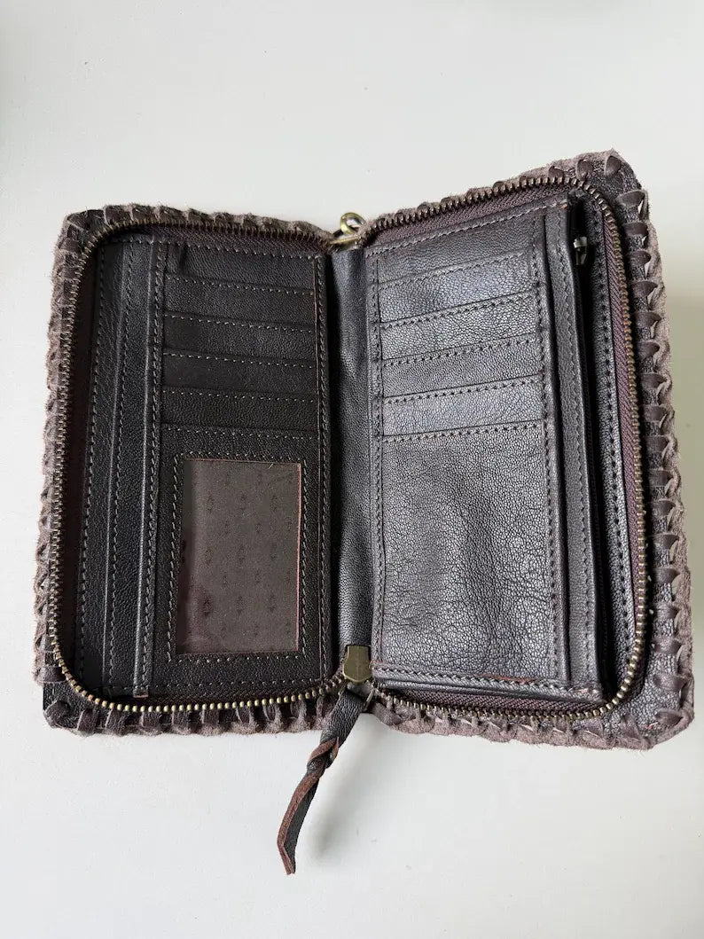 ERICKA WRISTLET WALLET Cowhide & Tooled Leather Wallet