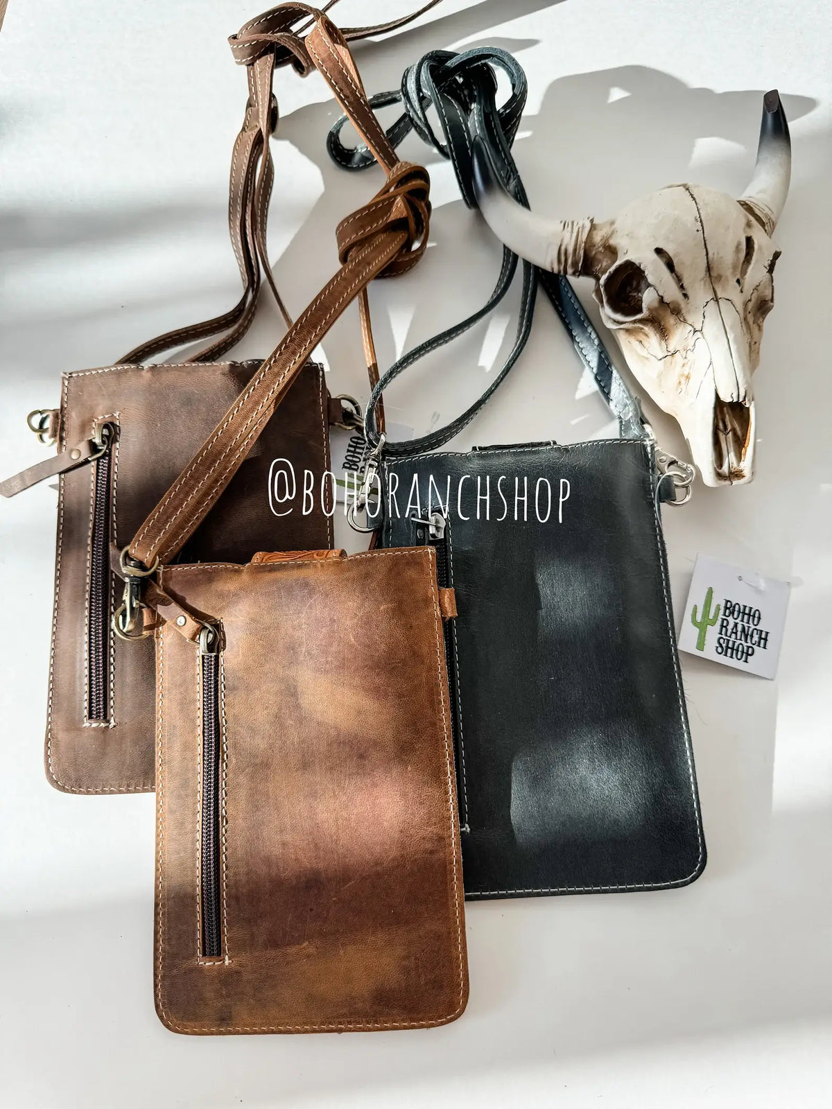 HAYDEE PHONE CROSSBODY mobile Western Tooled Leather Cowhide