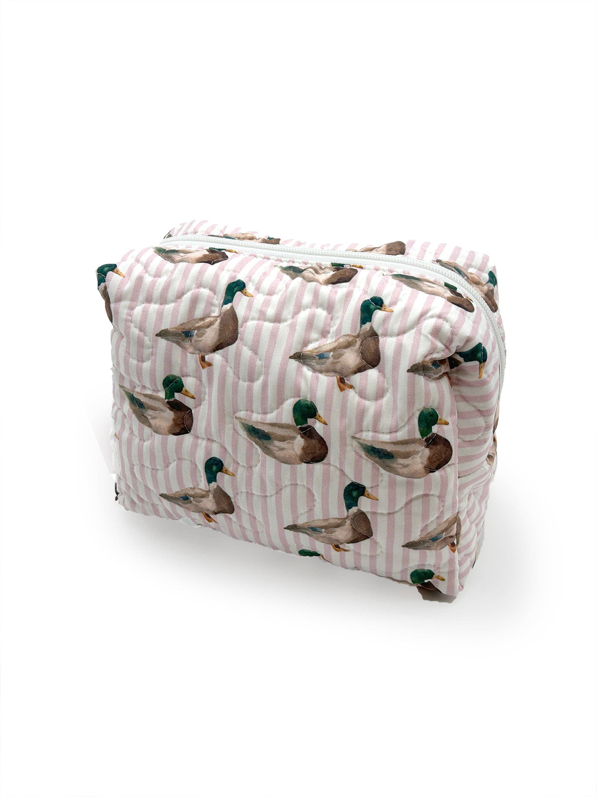 Mallory Ducks Icon Pink Quilted Makeup Bag