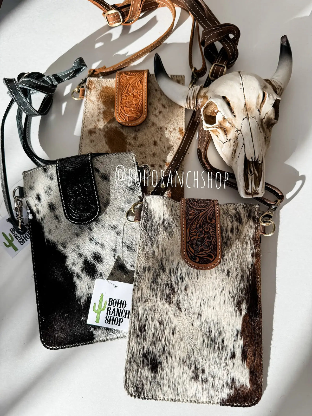 HAYDEE PHONE CROSSBODY mobile Western Tooled Leather Cowhide
