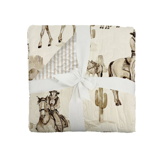 Horse Trails Brown Baby Blanket