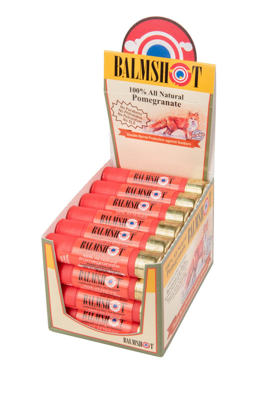 Shotgun Shell Lip Balm | Pomegranate | 24-Pack | All-Natural