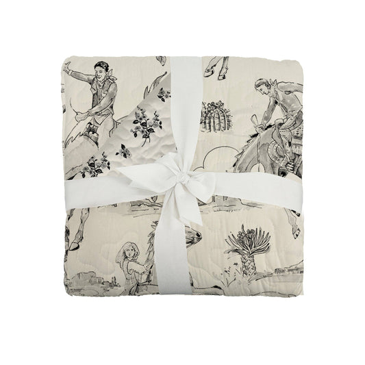 Birdie Linen / Black Baby Blanket