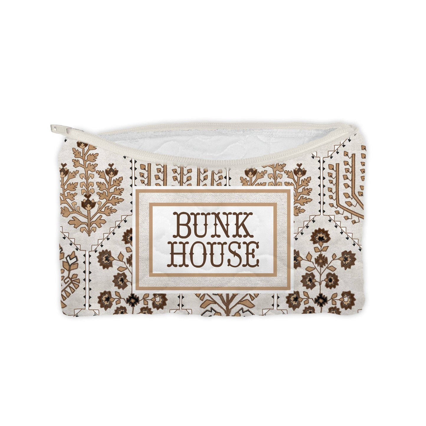 "Bunk House" Brown Quilted Makeup Bag