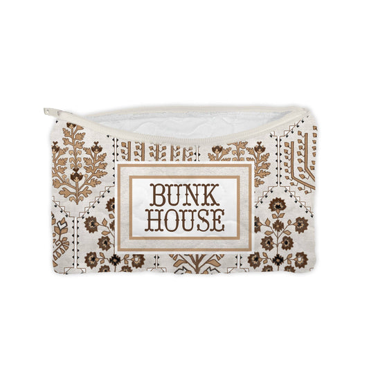 "Bunk House" Brown Quilted Makeup Bag
