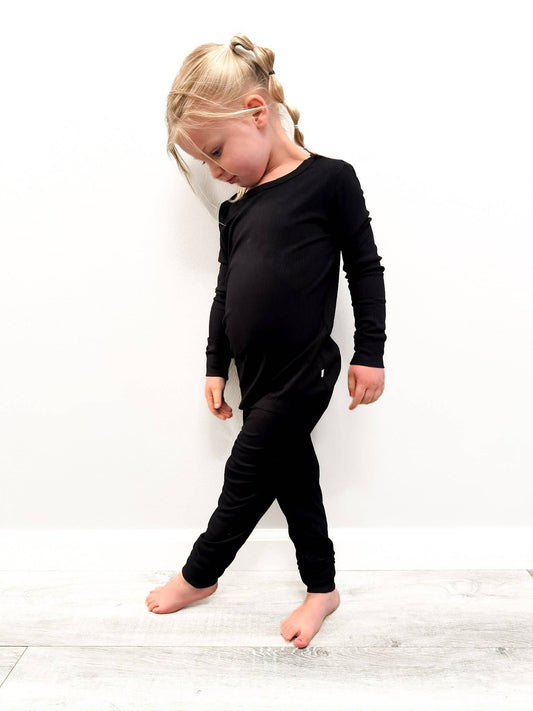Midnight Ribbed Bamboo 2 Piece