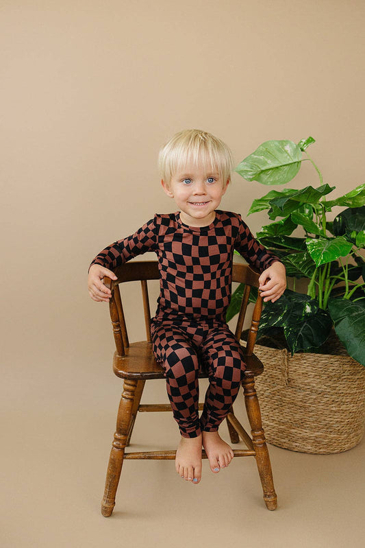Chocolate Wave Checkered- 2 Piece