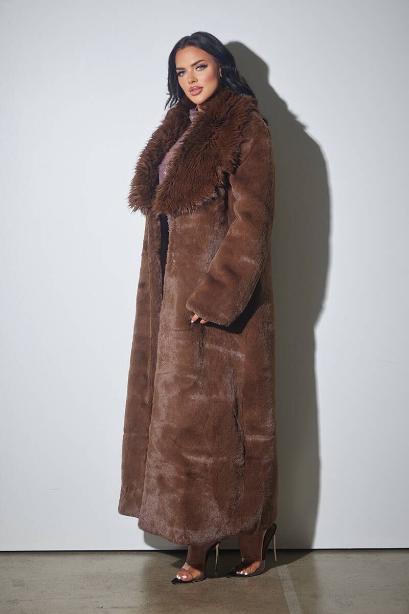 Old Money; The Floor Length Faux Coat